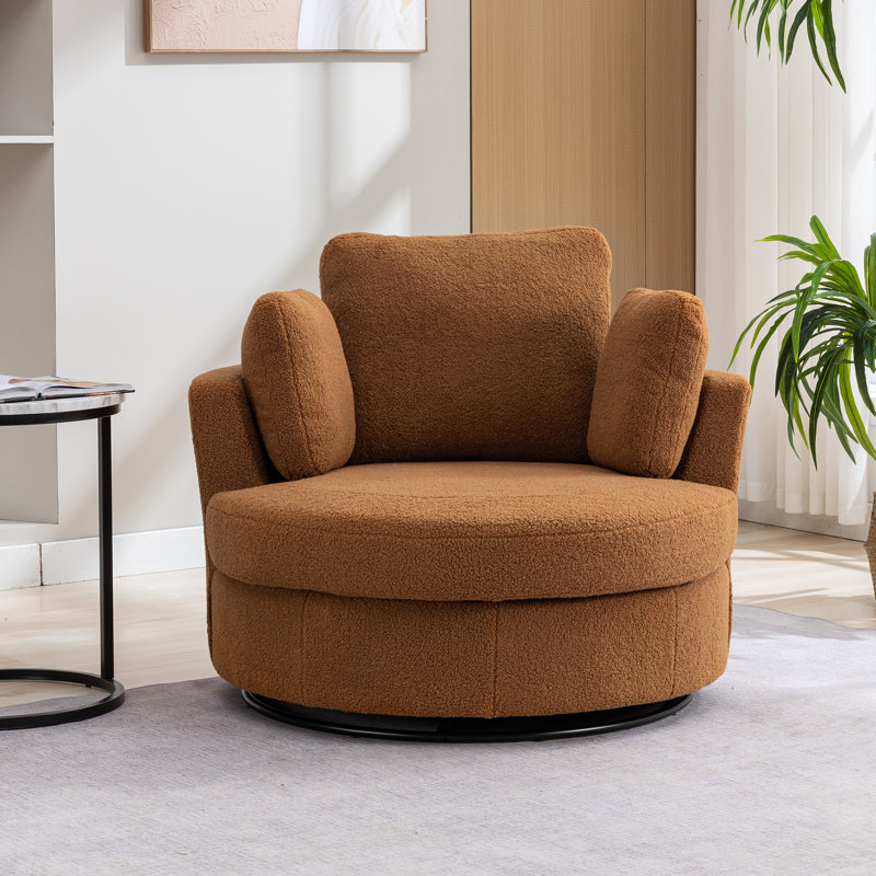 Rosdorf Park Dahlonega Upholstered Swivel Barrel Chair & Reviews Wayfair